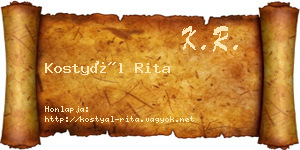 Kostyál Rita névjegykártya